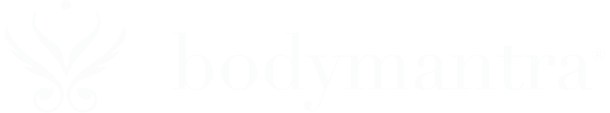 BodyMantra logomark and brand name in white