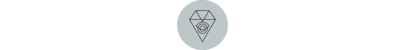 Diamond logo within a small light blue-gray circle.